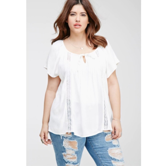 white short sleeve peasant blouse